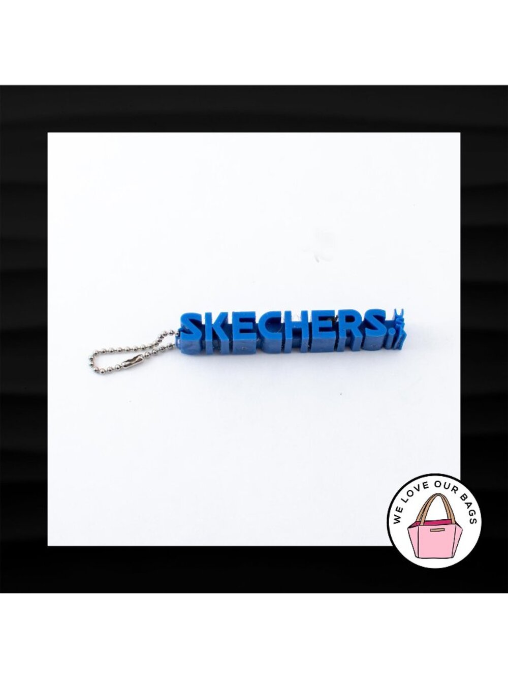 Y2K VINTAGE SKECHERS BLUE RUBBER SILICONE FOB BAG SHOE CHARM KEYCHAIN TAG